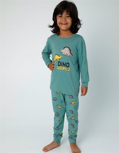 PijamaDonellaDonella Dino Baskılı Erkek Çocuk Pijama