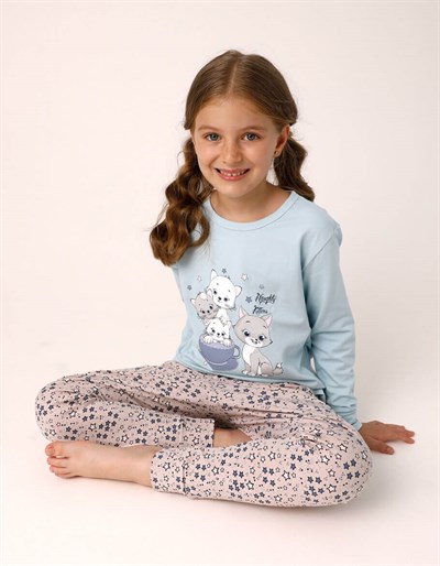 PijamaDonellaDonella Kities Baskılı Kız Çocuk Pijama Takımı